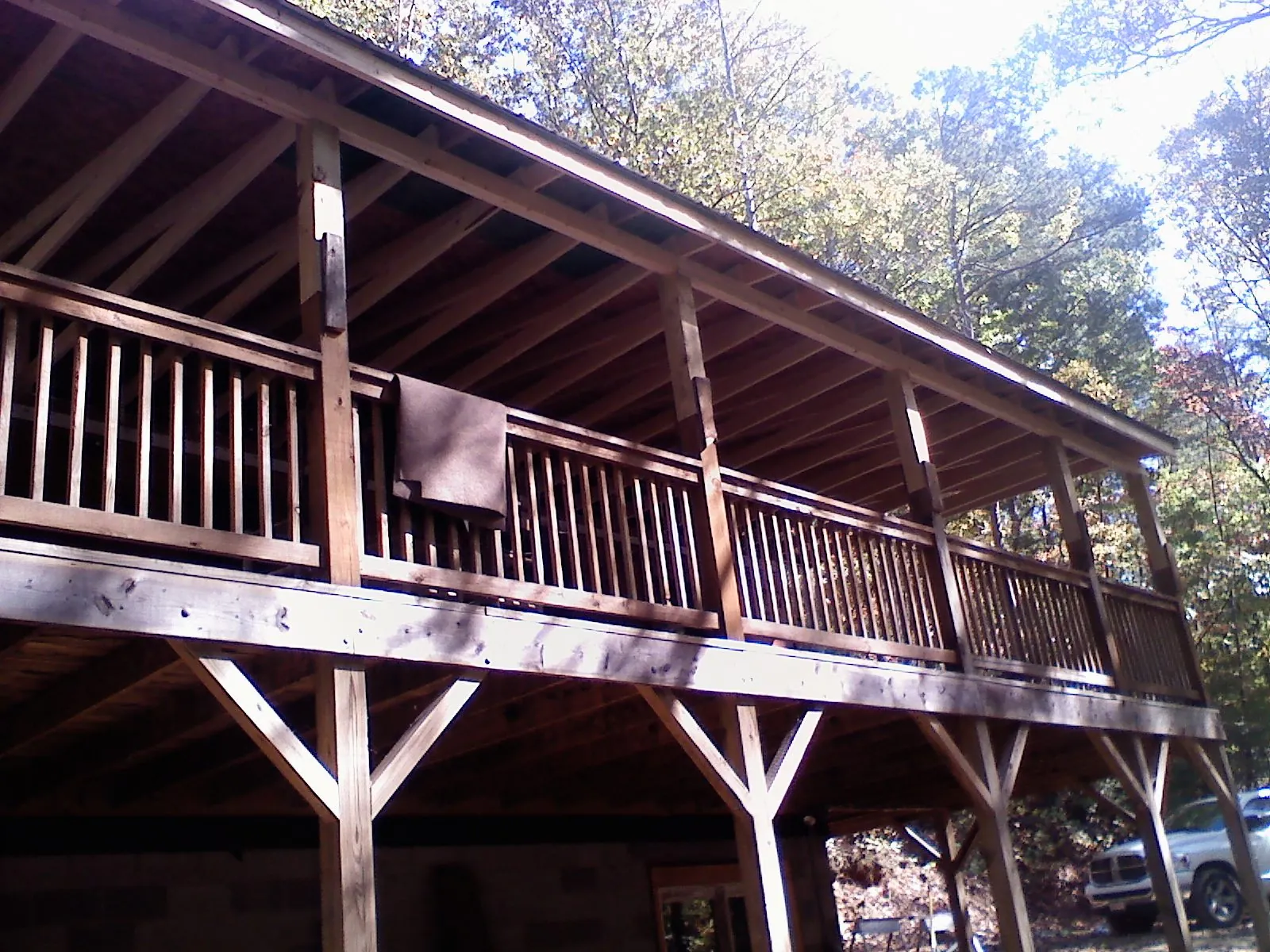 Timber framing under a new elevated porch and deck — Roof Leak Repair in Suisun City by Roofing Brothers